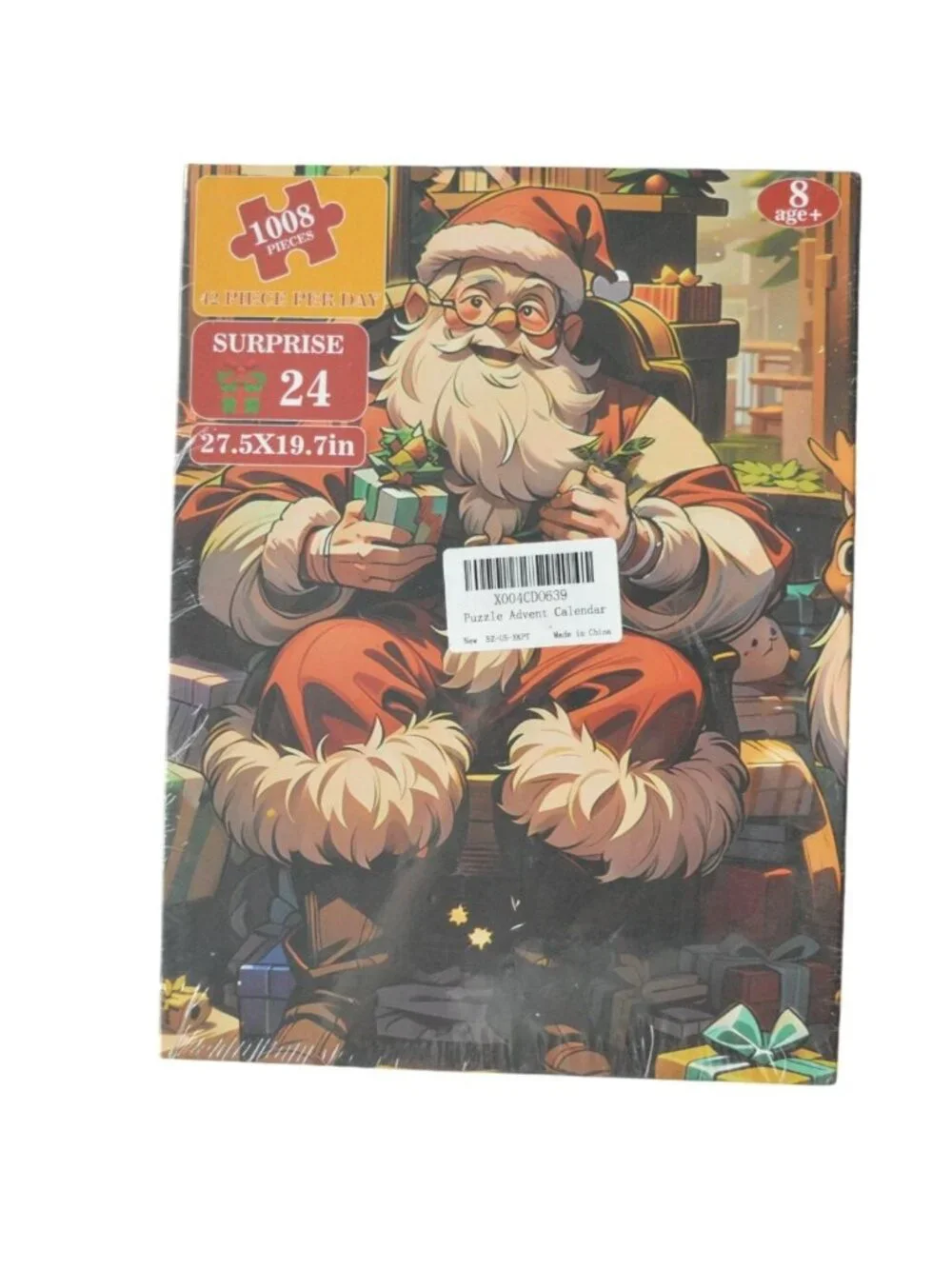 Christmas Puzzle Advent Calendar 1008-Piece Jigsaw 27.5X19.7in For Ages 8 & Up H